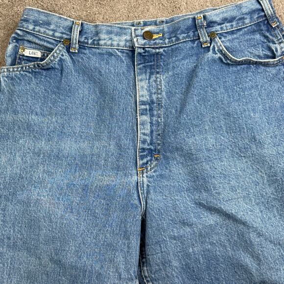 VTG Lee Jeans Size 16 Petite Wash Classic Union Relaxed Fit Mom Petite Denim - Picture 2 of 5